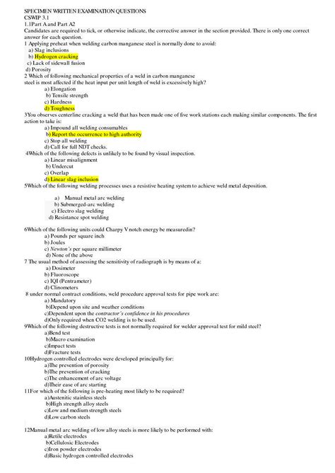cswip 3.0 exam questions